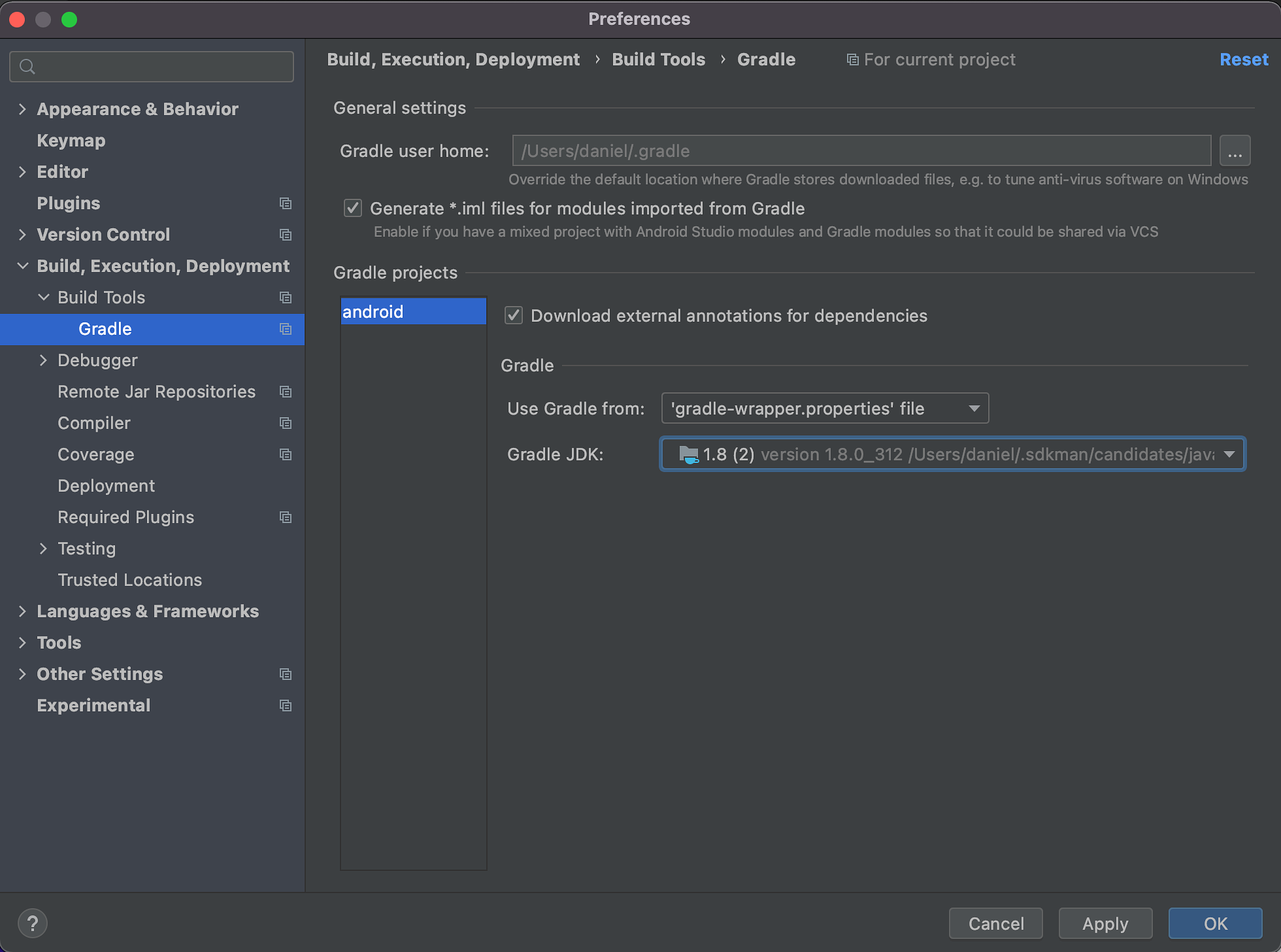 Android Studio Preferences