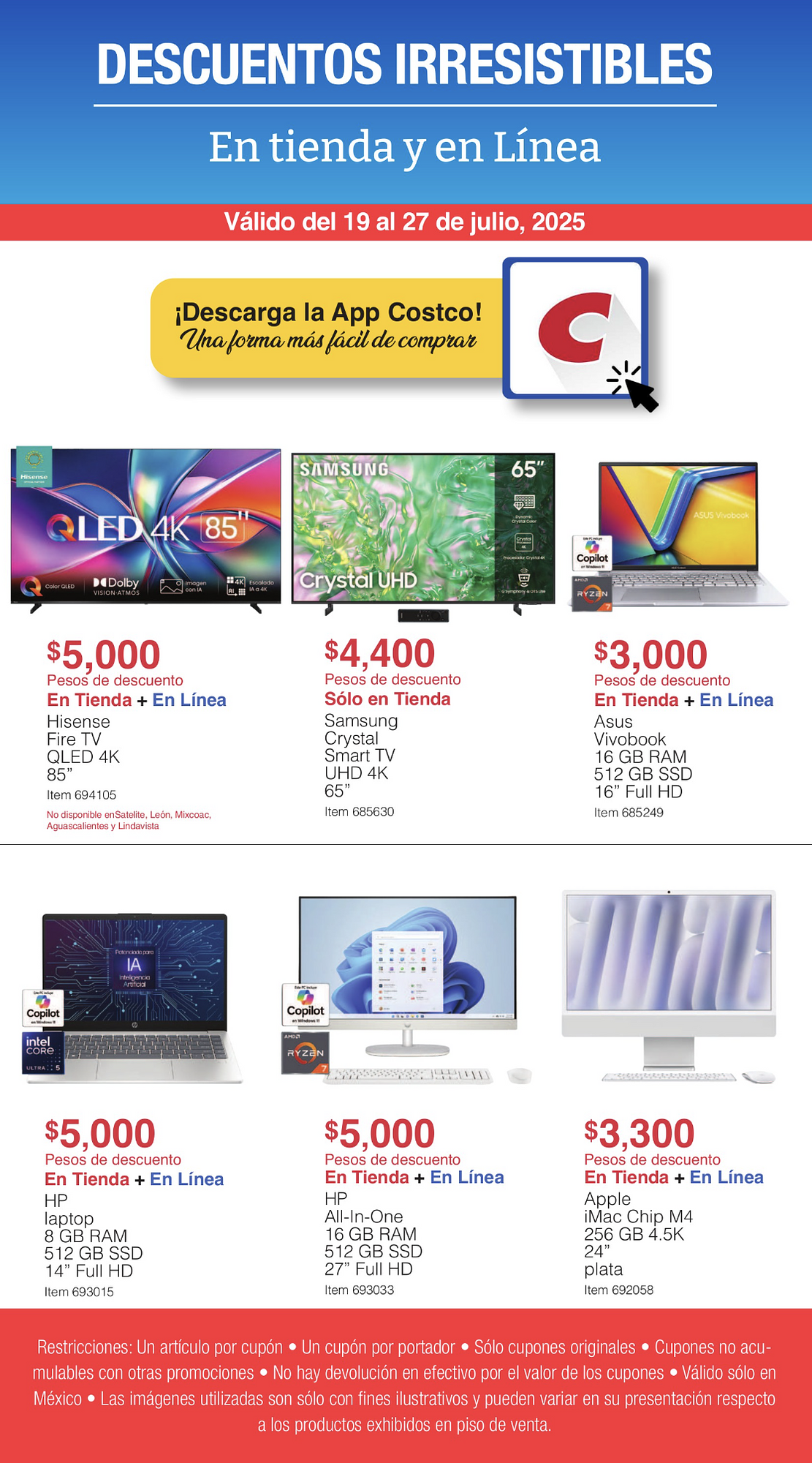 Descuentos irresistibles Costco Julio 2025