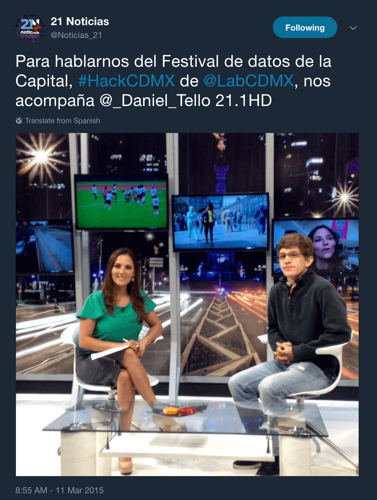 Tweet about National TV Channel 21