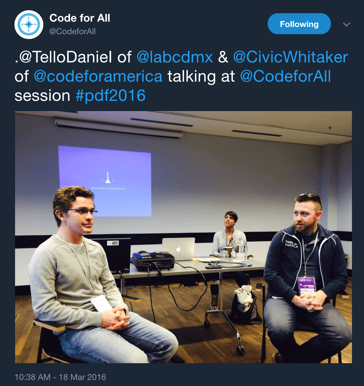 Tweet about Personal Democracy Forum